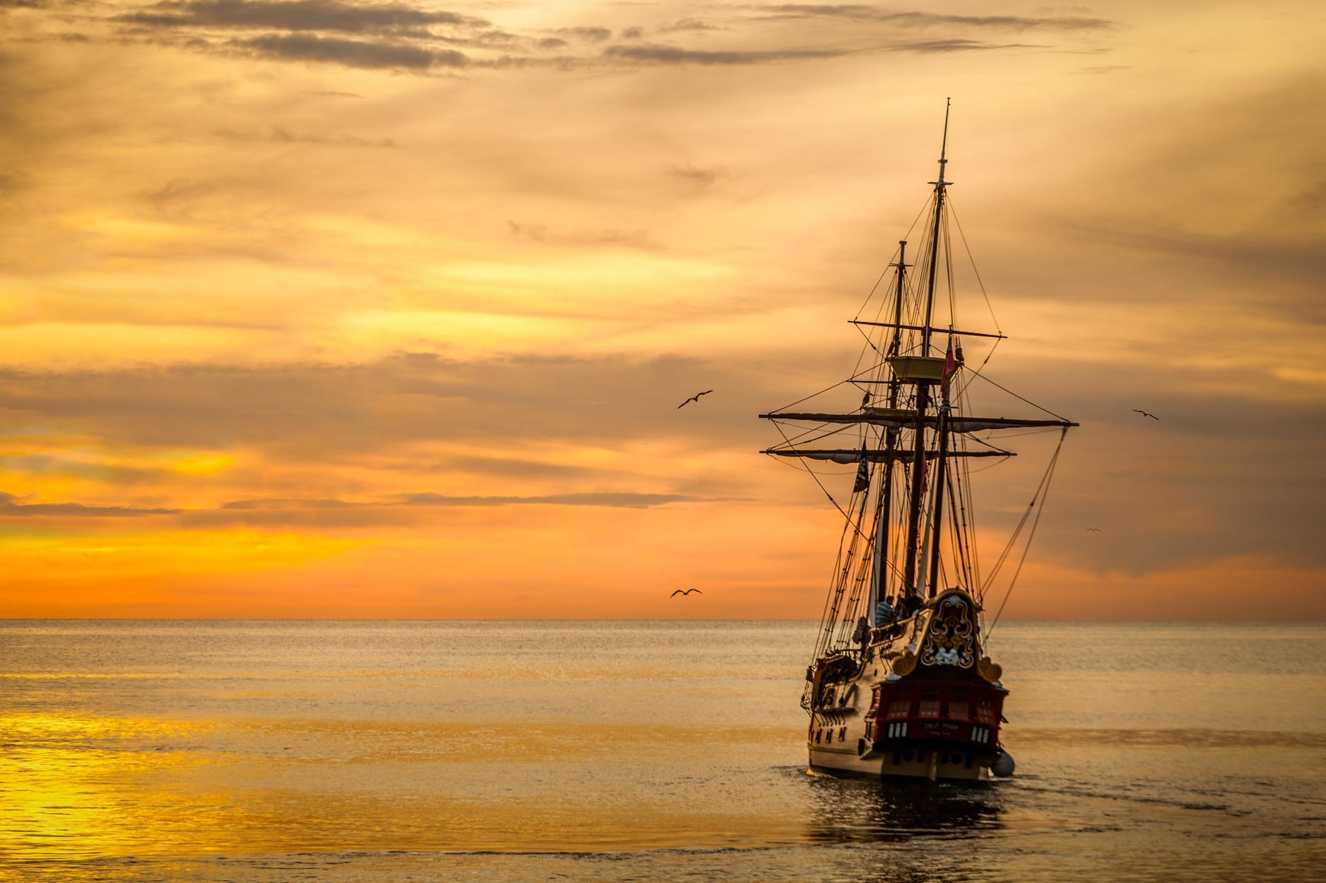sunset boat sea ship 37730